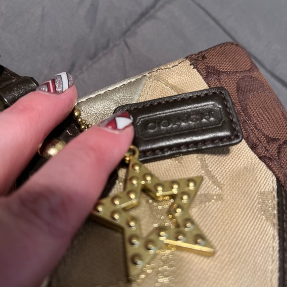 Coach purse brown and gold mixed materials in great condition! - Picture 4 of 16